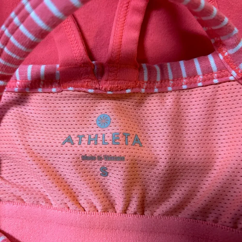 Athleta Tank Top Striped Racerback Womens Small Pink Athletic Running Hike Yoga
